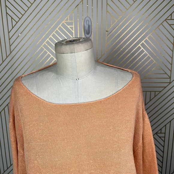 Eileen Fisher Vintage 100% Linen‎ Sweater in Orange Size US Large - Picture 2 of 11